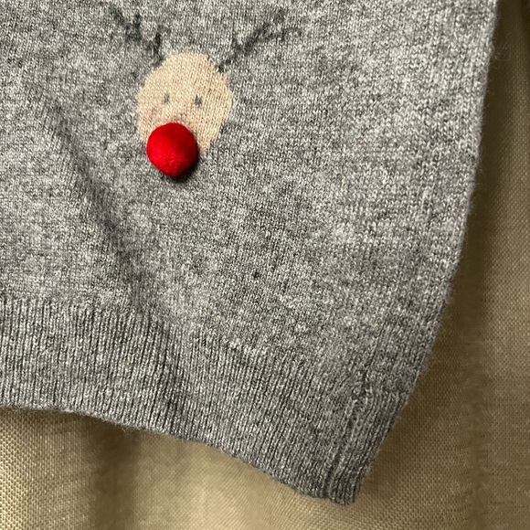 wool cashmere mix holiday sweater raindeer LUCY AND LAUREL - Picture 3 of 4